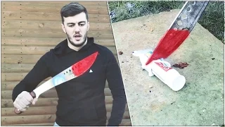 EXPERIMENT Glowing 1000 degree MACHETE VS TOOTHPASTE