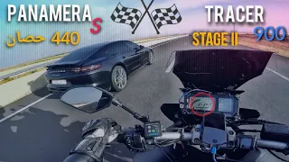 تسابقت مع أسرع السيارات 🔥 وحكرات عليا البورش باناميرا 😅 Tracer 900 vs Luxury cars