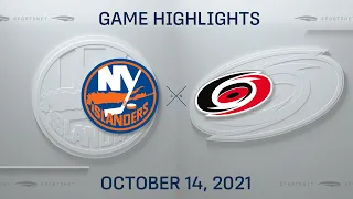 NHL Highlights | Islanders vs. Hurricanes - Oct. 14, 2021