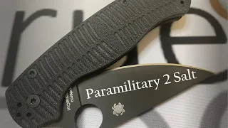 Spyderco Paramilitary 2 Salt | DLC Magnacut | Black G-10