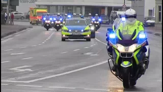[Uncut] German presidential motorcade with Lower Saxony State Police and Ambulance