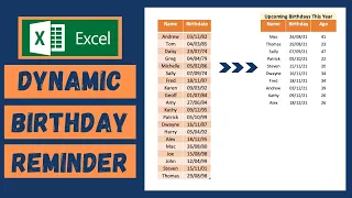 Create a Dynamic Birthday Reminder Table Easily in Excel - Tutorial