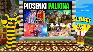 SPONGEBOB SŁUCHA WSZYSTKICH PIOSENEK PALIONA w Minecraft!