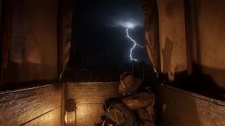 Weathering The Storm With Uncle In A Covered Wagon | RDR2 ASMR