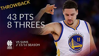 Klay Thompson 43 pts 8 threes vs Suns 15/16 season