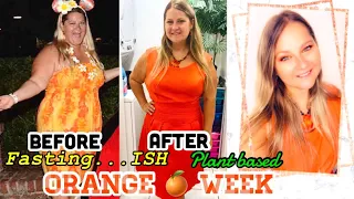 I ate ORANGE FOODS for a week🧡🍊 =🌈6 week CHALLENGE || ADF ALTERNATE DAY FASTING🌱PLANT BASED DIET