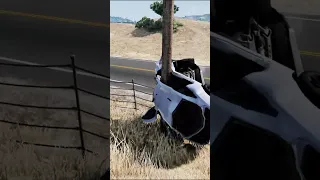 BeamNG - Wrapped Around A Pole