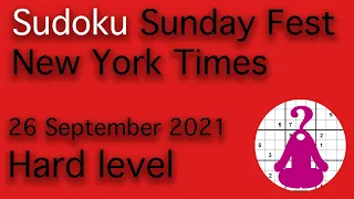 Sudoku solution – New York Times sudoku 26 September 2021 Hard level