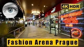 Fashion Arena Prague Outlet - discounted clothing shopping center walking 4k HDR ASMR - 17.11. 2021