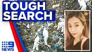 Police scour rubbish tip for missing woman | 9 News Australia