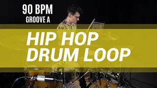 Hip hop drum loop 90 BPM // The Hybrid Drummer