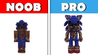 Noob vs Pro vs Monster Magnets | Make Sonic.exe with Magnetic Balls