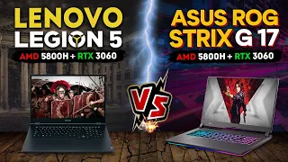 ASUS ROG STRIX G17 vs LENOVO LEGION 5 17.3 | ИГРЫ + БЕНЧМАРКИ | СРАВНЕНИЕ