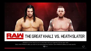 WWE 2K19 The Great Khali VS Heath Slater 1 VS 1 Match