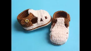 Making Crochet Booties// Easy Baby Straps Booties explain all sizes //Super Fast Baby Shoes Pattern