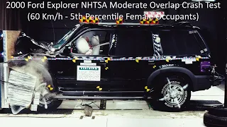 1995-2001 Ford Explorer NHTSA Moderate Overlap Crash Test (60 Km/h - Female Occupants)