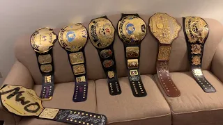 My Complete Championship Title Belt Collection WCW WWF WWE Classic Shields Figures Inc. Dreams