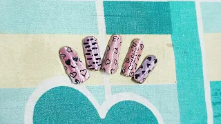 How to make fake nails with paper nail art / fake nails / nail design ❤️  #nail #art #video