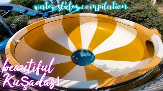 【4K】 water slids compilation at aqua fantasy aquapark in Kuşadası