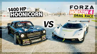 Forza Horizon 4 - 1400HP Hoonicorn vs Koenigsegg Jesko! (Hoonicorn vs the World)