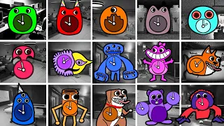 Garten of Banban: 1,2,3,4,5,6,7,8,9,10,11,12,13 - Clock Screen Comparison + Monsters Chapters + GMOD