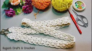 Crochet bag strap Can be used with all kinds of bags. August Craft & Crochet.