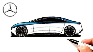 How to draw a Mercedes-Benz Vision EQS