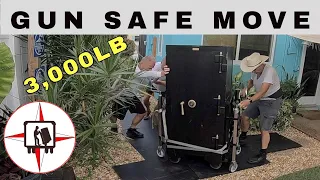 HOW TO PUT A 3,000LB GUN SAFE IN A VERTICAL POSITION, MOVE OVER GRAVEL, PAVERS, STEPS & INSTALLATION