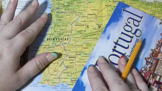 ASMR ~ Portugal History & Geography ~ Soft Spoken Map Poiting Page Turning