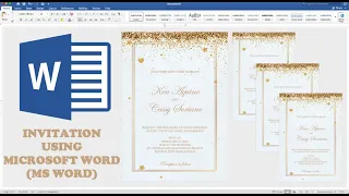FESTIVE GOLD SPARKLE GLITTER | How to make WEDDING INVITATION in Microsoft Word | Cassy Soriano