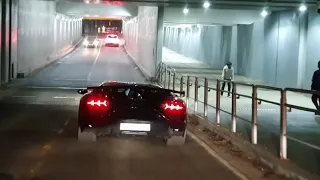Lamborghini Aventador SVJ Crazy Sound in Tunnel.