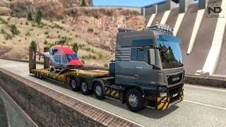 ETS2 Promods - Vận Chuyển Trực Thăng Bằng Xe Đầu Kéo Trên Đường Đèo