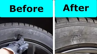 Tire Sidewall Damage. Quick Fix for tire that has a gash but not cut all the way through