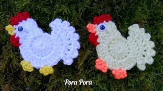 Crochet Chicken I Crochet Easter Decorations I Crochet Chicken Applique