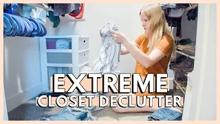 GETTING RID OF HALF OF MY CLOSET | extreme closet declutter 2021