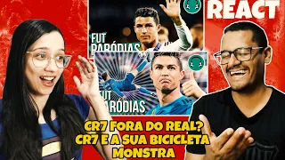 2 EM 1 - ♫ CR7 FORA DO REAL??? & ♫ CR7 E A SUA BICICLETA MONSTRA - REACT EM CASAL