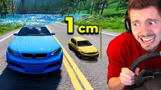 Fugindo da água com o MENOR CARRO do BeamNG Drive!