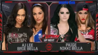 Brie Bella And Aj Lee Vs Paige And Nikki Bella