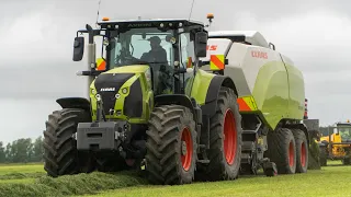 Baling Grass Silage - Claas Tractor & Baler