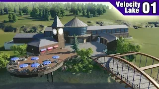 Velocity Lake (ep. 1) - Modern Entrance Building & Bridge! | Planet Coaster