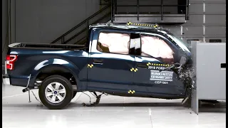 2019 Ford F-150 crew cab passenger-side small overlap crash test (extended footage)