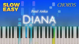 Paul Anka - Diana - SLOW EASY Piano CHORDS TUTORIAL by Piano Fun Play