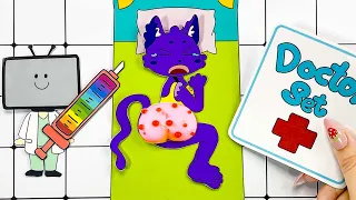 【🐾paper diy🐾】POP THE PIMPLES- CATNAP gets in troubles- Care Tips | ASMR Paper | Bong Paper DIY