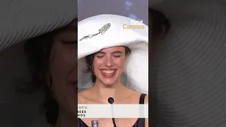 The hat of the day is worn by Margaret Qualley at @festivaldecannes #cannes2024