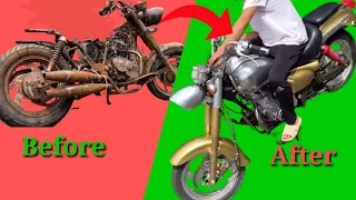 Full Restoration 40 Years Old ruined Classic Motorcycle new video | Restoration video