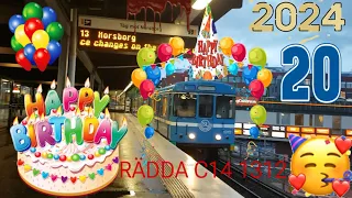 Födelsedag 20 år 🥳🎉🎂 bilder av mina favorit C14 Tunnelbanevagnar 1312-13.