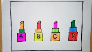 Lipsticks Drawing Tutorial for Kids | Easy Step-by-Step Guide #ArtForKids #KidsArt