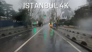 Istanbul 4K - Rainy Early Morning Drive on Asian Side of Istanbul