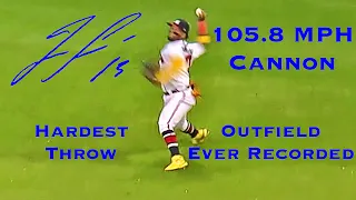 Ronald Acuña Jr. 105.8 MPH Outfield Throw | HARDEST OUTFIELD THROW EVER RECORDED