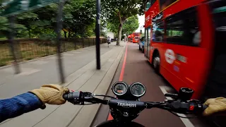 Kensington to Knightsbridge | TRIUMPH SCRAMBLER 900 | RAW SOUND [4K]